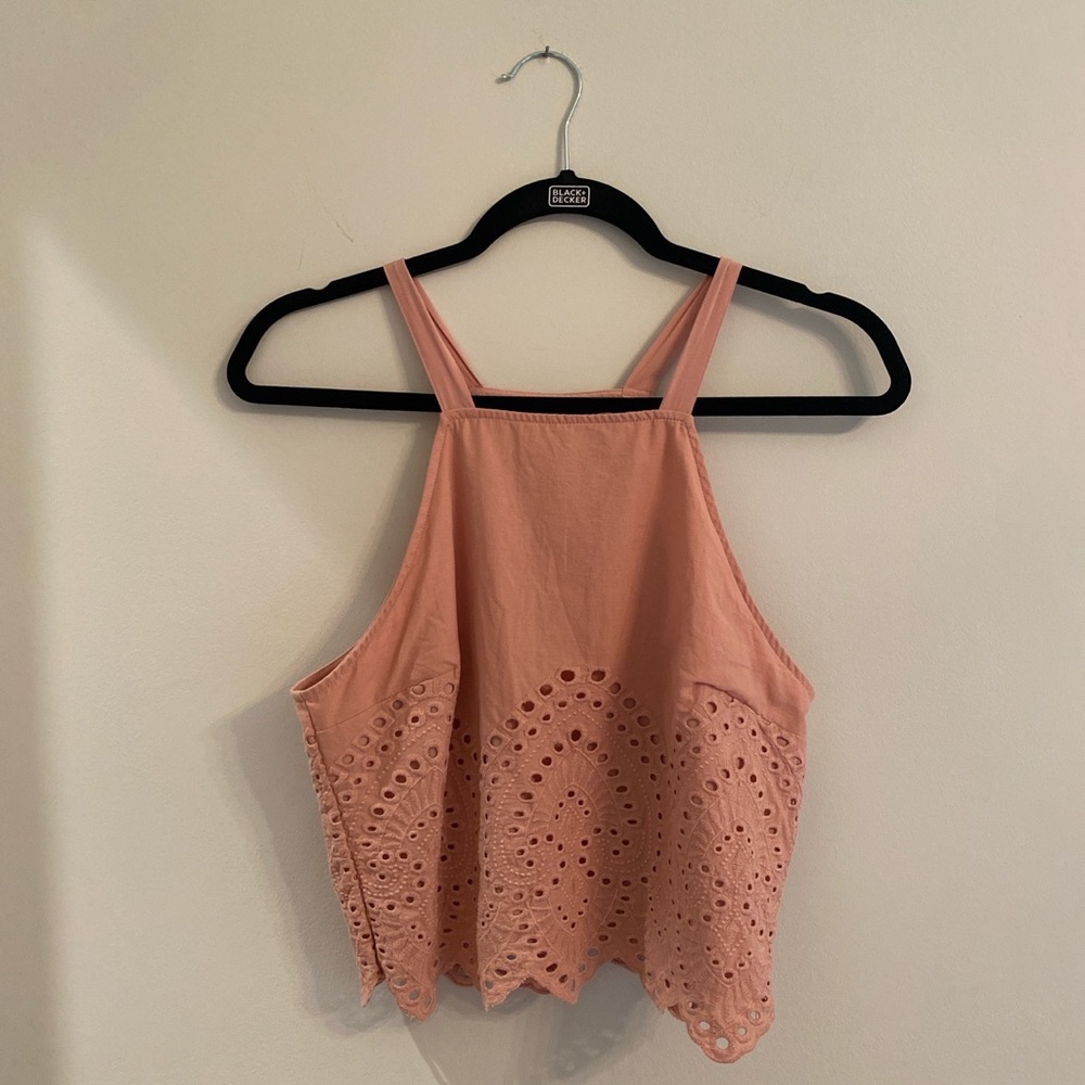 Abercrombie Pink Broderie Anglaise Tank